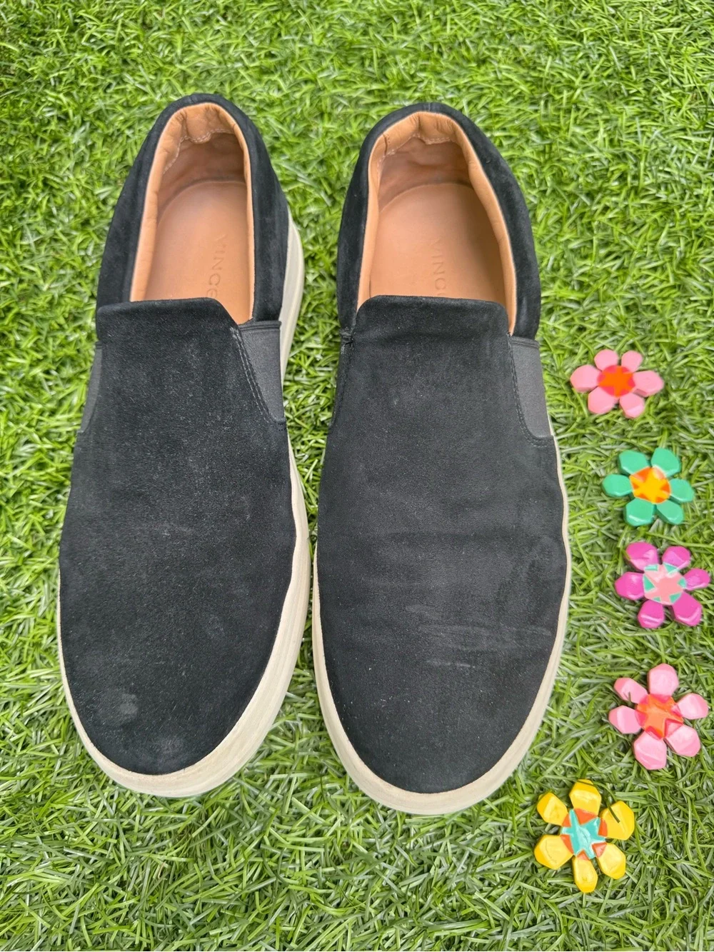 Vince Fulton Men Black Suede Slip On Loafers 11